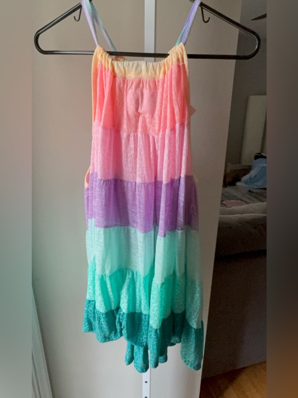 PITUSA NWT Popsicle Pastel Rainbow Lightweight Mini Halter Dress One Size - Picture 12 of 14